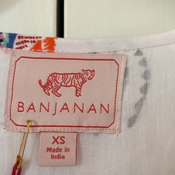 Banjanan Palak Dress Tropical Bird Print XS NEW Birdie Print White Dobby Revolve - Picture 8 of 14